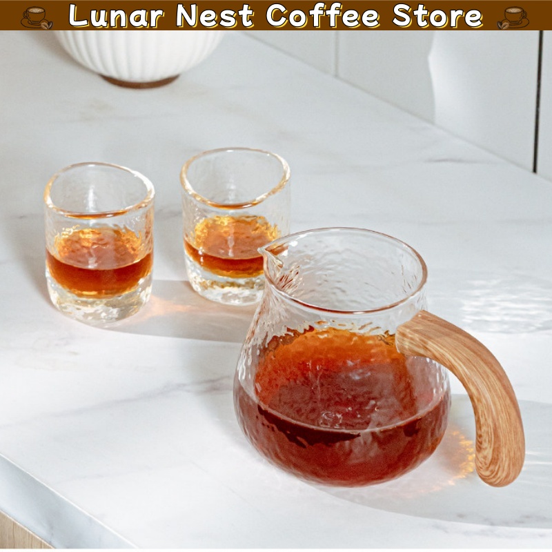 Coffee Tea Decanter - 새로운 티임모어 일본산 햄머드 글라스 커피