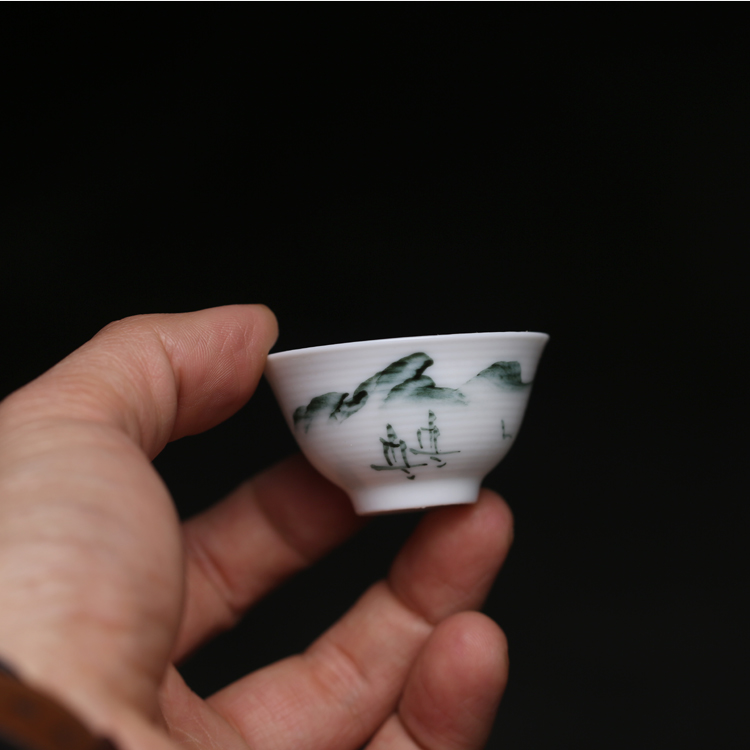 Gongfu Tea Set - 미니어처 중국 스타일 수공예 흰색 도자기