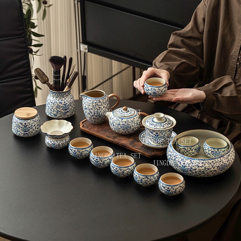 Gongfu Tea Set - 루 킬른 공부차 세트, 연꽃 모양