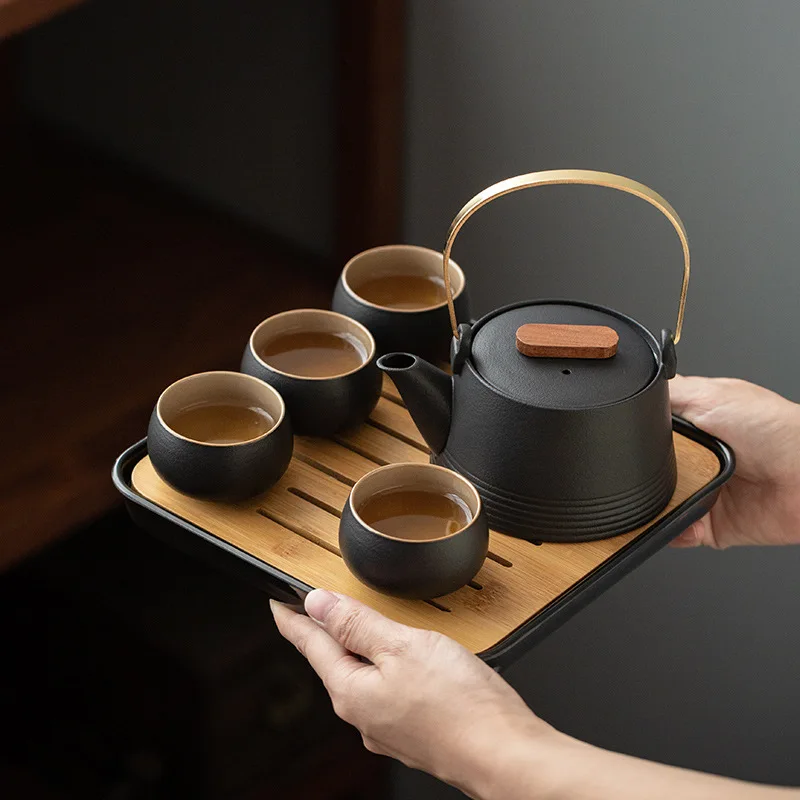 고품질 중국 차 세트, 휴대용 블랙 세라믹 찻주전자 찻 - Gongfu Tea Set 리뷰 및 가격