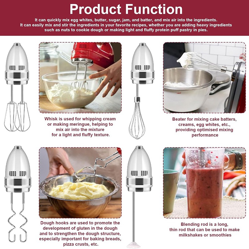 핸드 믹서 부착물 비터, 거품기, 블렌딩 로드 및 반죽 - Kitchenaid Mixer Hand Mixer 리뷰 및 가격