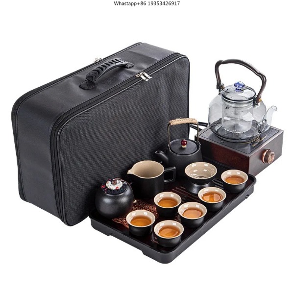 새로운 휴대용 여행 차 세트, 야외 차량용 전기 주전자 - Gongfu Tea Set 리뷰 및 가격