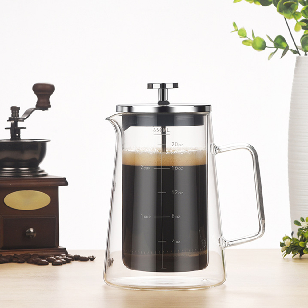 더블 레이어 프렌치 프레스 포트 고보로실리케이트 차 커 - Coffee Tea Pot 리뷰 및 가격