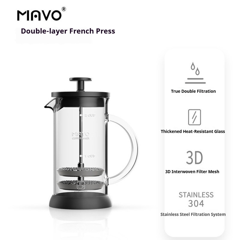 MAVO 프렌치 프레스 커피 메이커 이중 메쉬 필터 2 - Coffee Tea Pot 리뷰 및 가격