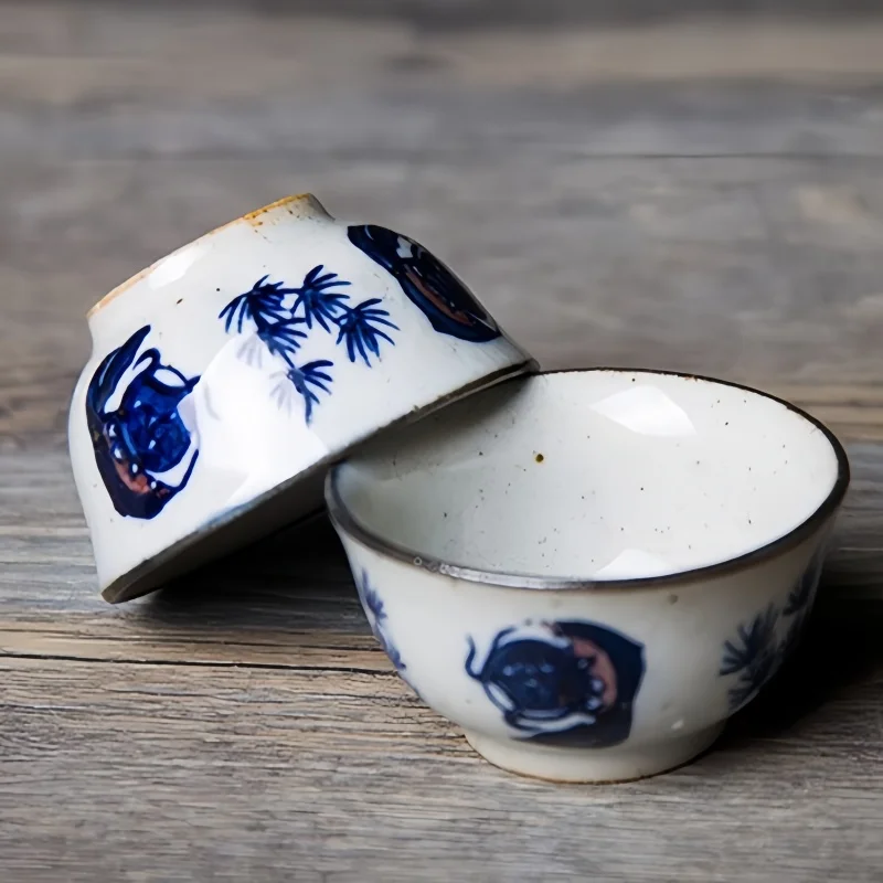 1PC 30ml 손으로 그린 ​​중국 서예 찻잔 - 도 - Gongfu Tea Set 리뷰 및 가격