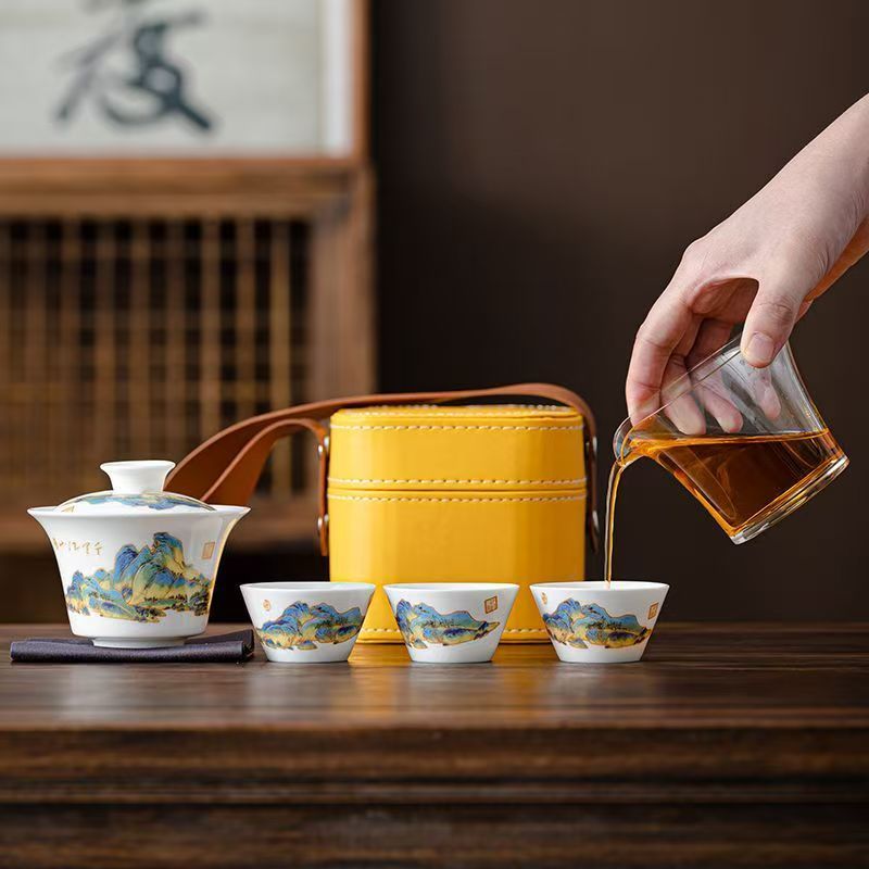 여행용 제이드 화이트 도자기 차 세트, 공푸 차 도구  - Gongfu Tea Set 리뷰 및 가격