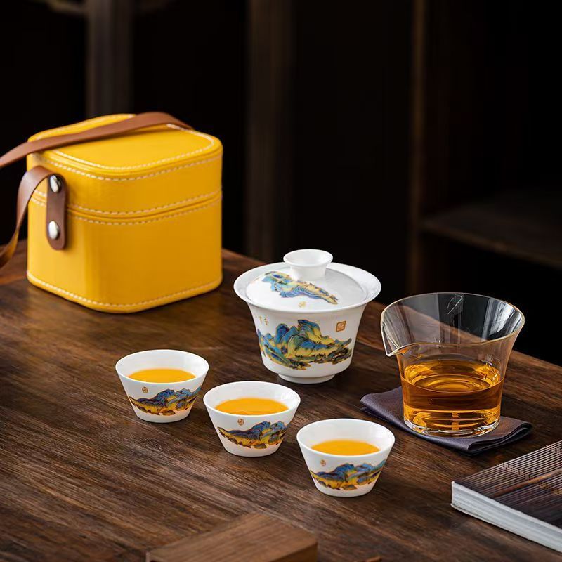 여행용 제이드 화이트 도자기 차 세트, 공푸 차 도구  - Gongfu Tea Set 리뷰 및 가격
