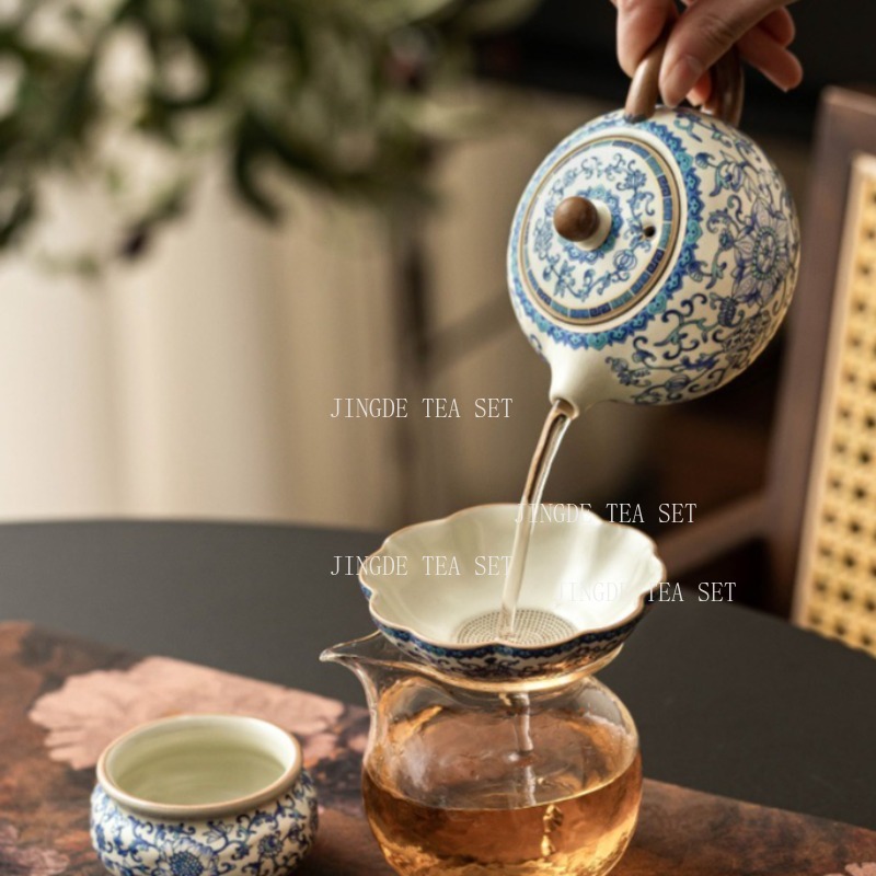루 킬른 공부차 세트, 연꽃 모양 세라믹 차기구 세트  - Gongfu Tea Set 리뷰 및 가격